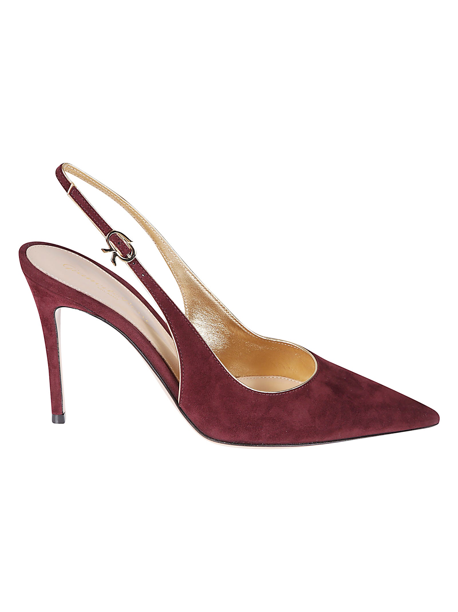 Burgundy Suede Slingback Pump With Nappa Leather Lining