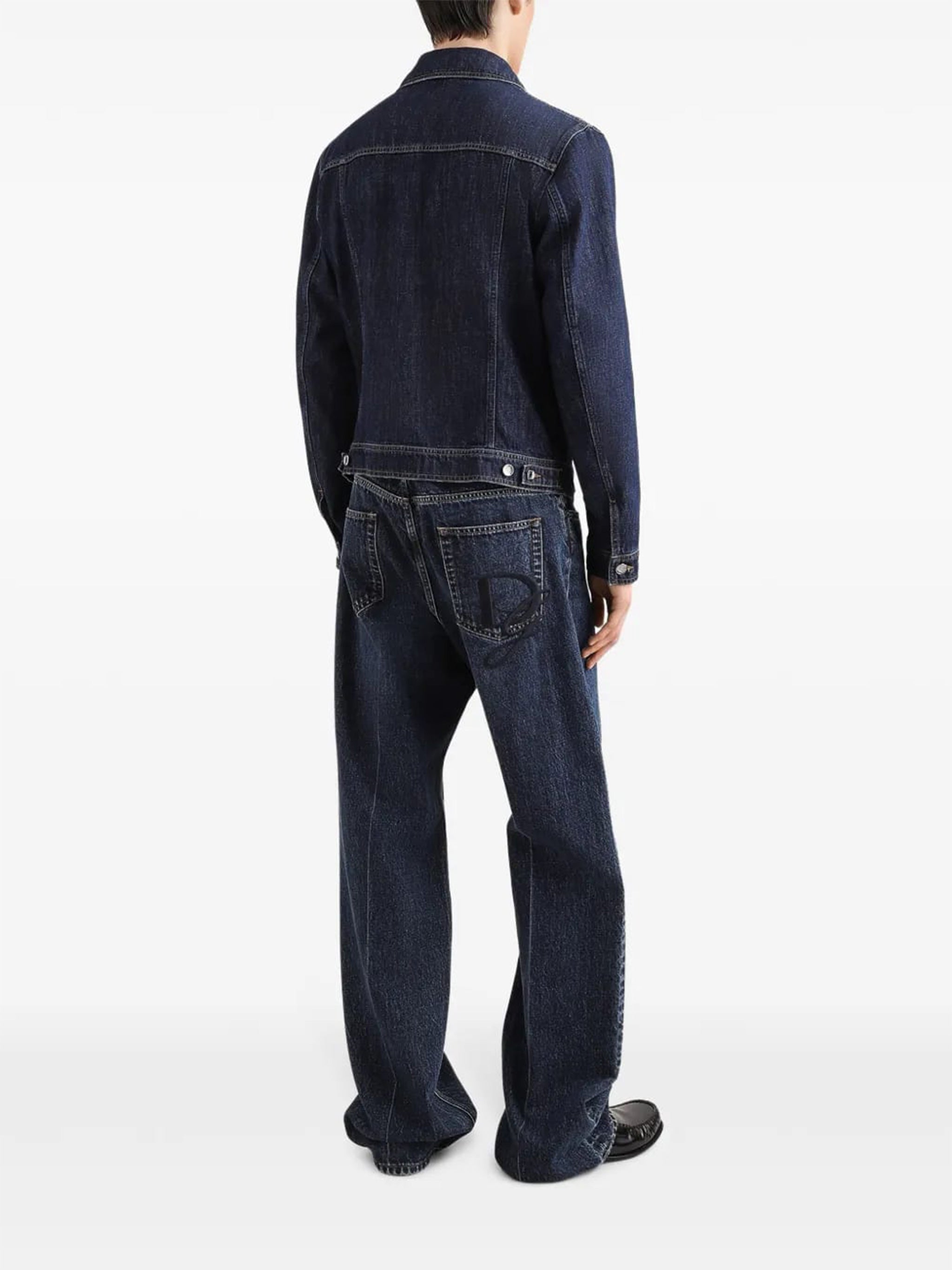 Oversized Wide-Leg Faded Blue Denim Jeans