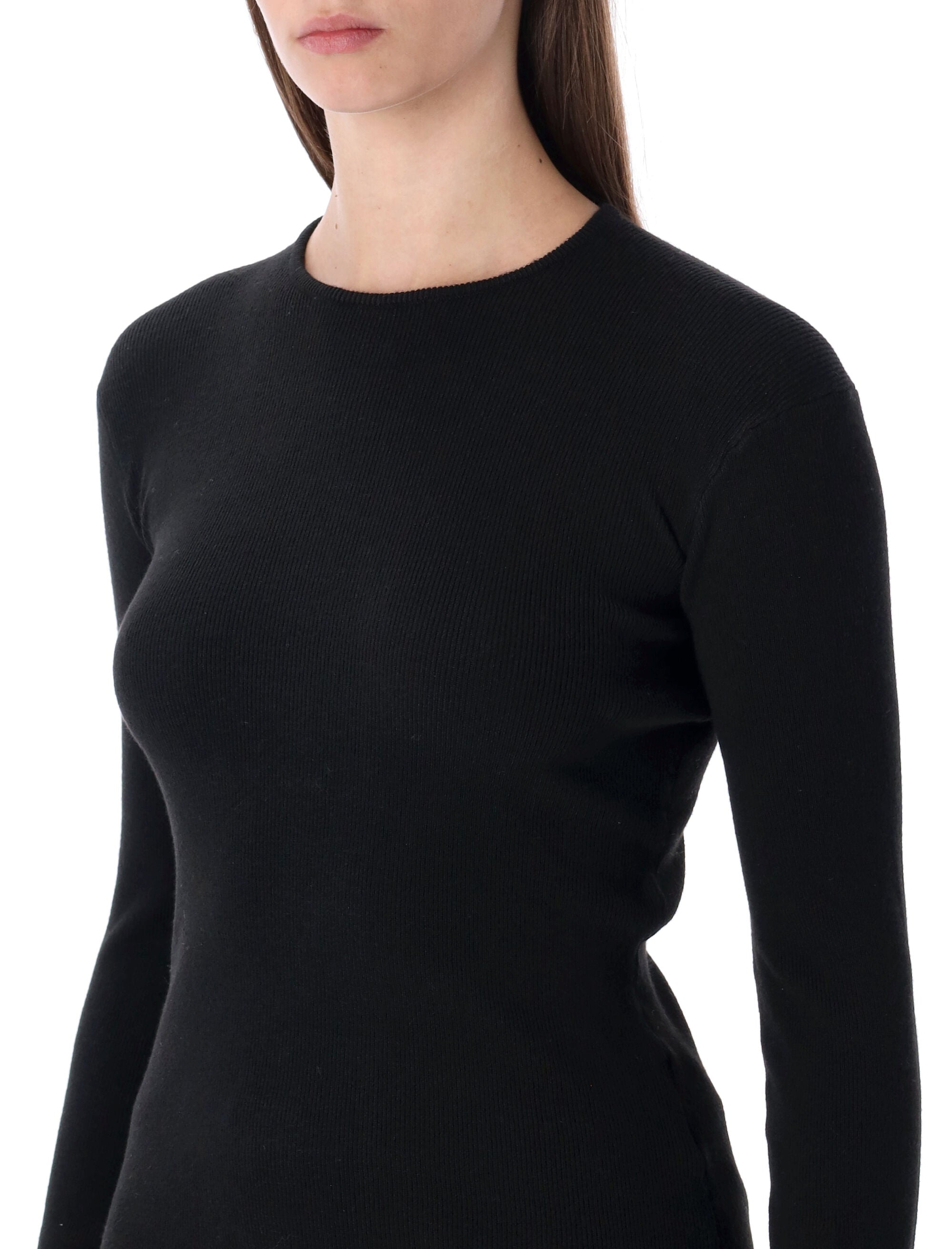 Form-Fitting Rib Knit Long Sleeve Top