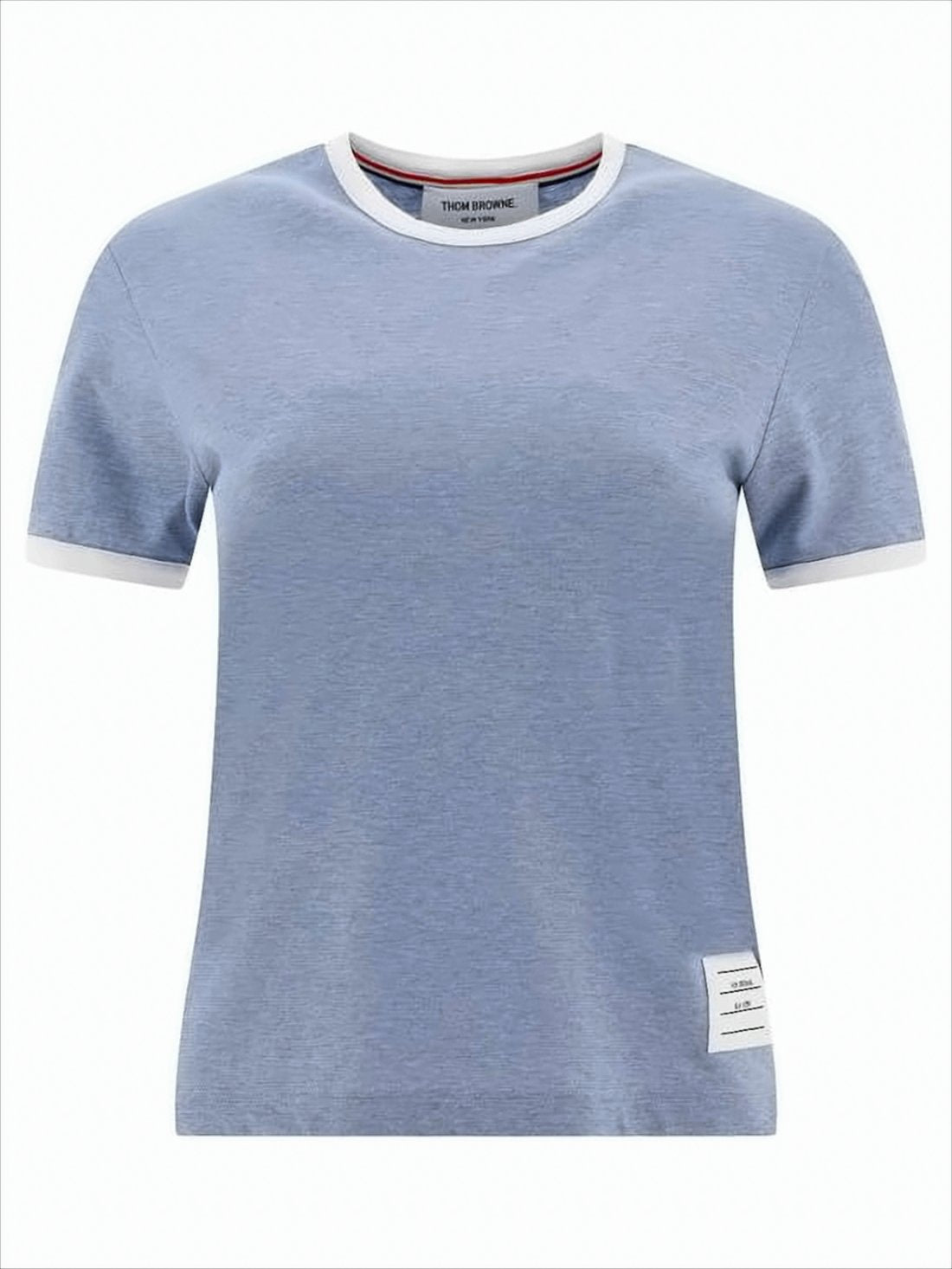 Light Blue Short-Sleeved Knit Top