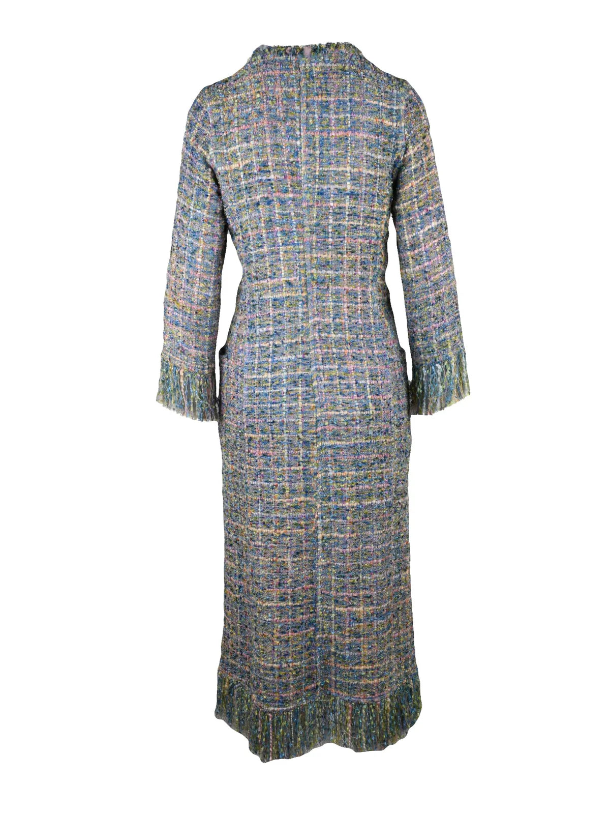 Multicolor Viscose Acrylic Cotton Bouclé Duster Coat