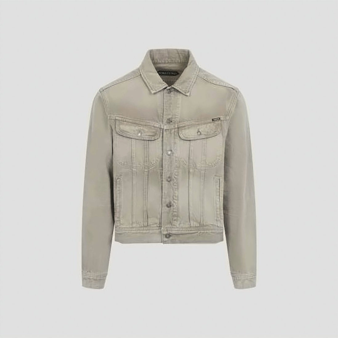 Classic Button-Up Denim Jacket with Flap Pockets