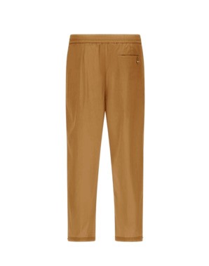 Camel Wide-Cut Trousers With Adjustable Ankle Features