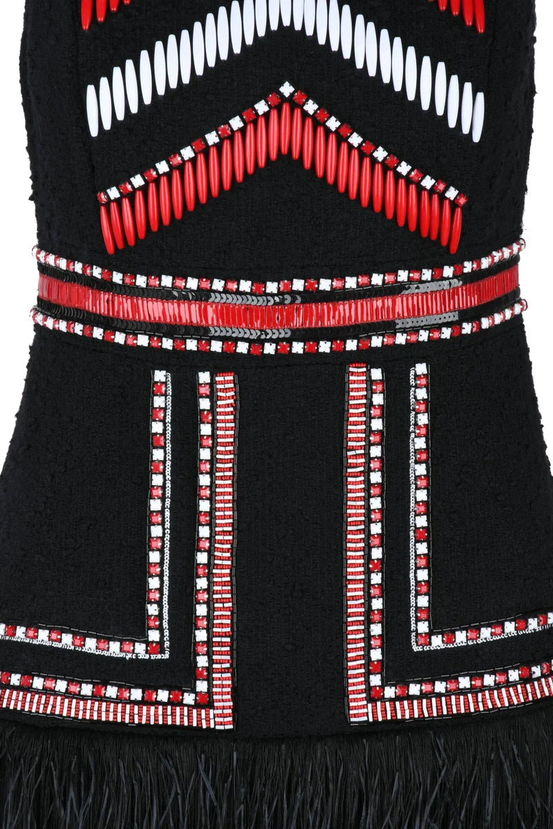 Bouclé Sheath Dress - Black