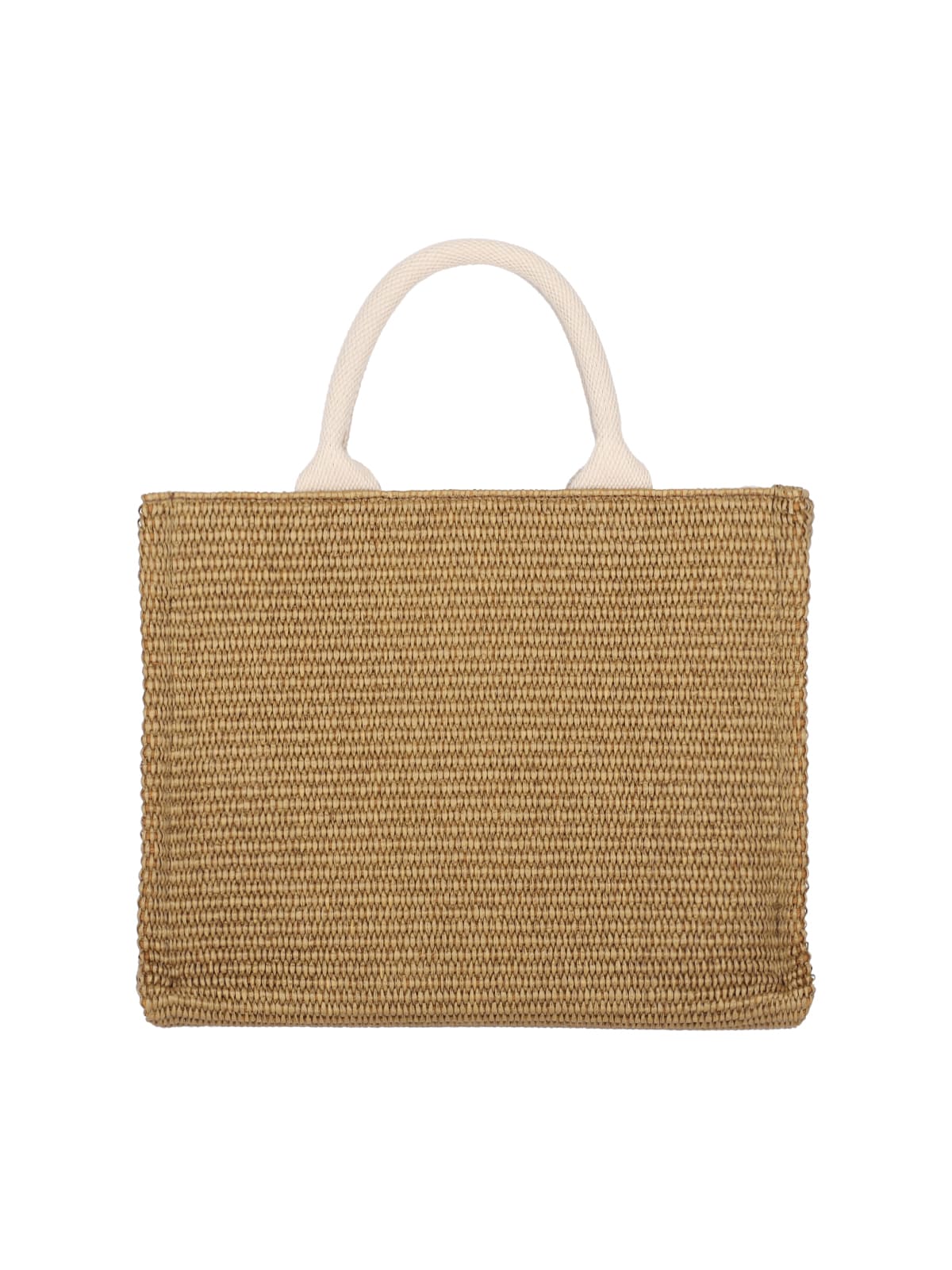"East/West" Small Tote Bag, In Brown Cotton Blend
