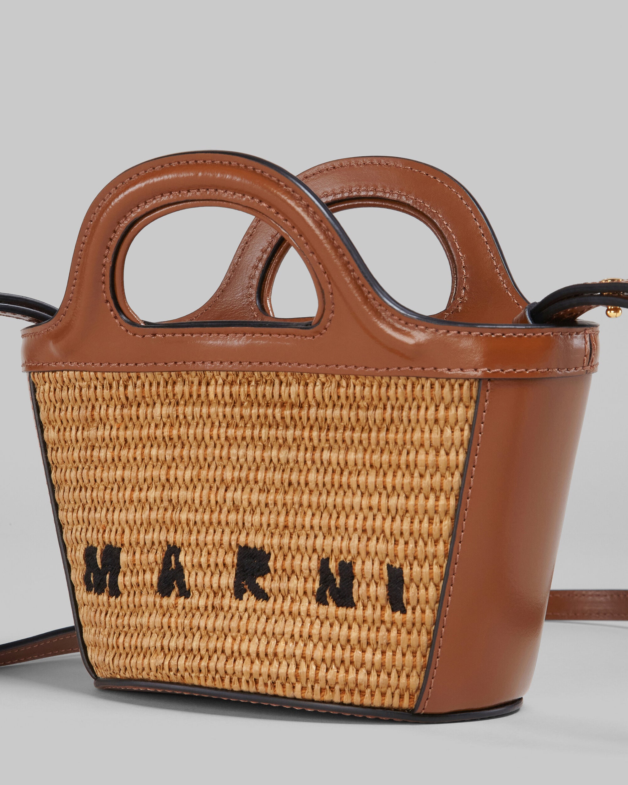 Brown Raffia-Effect Tropicalia Bag