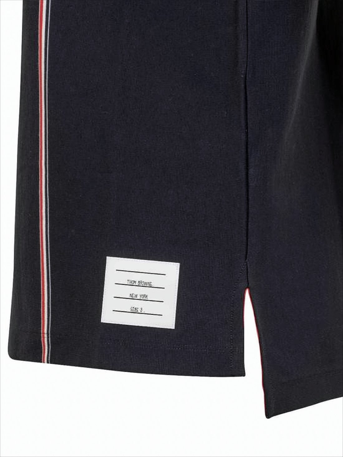 Solid Black Polo Shirt with Tricolor Stripe Detail