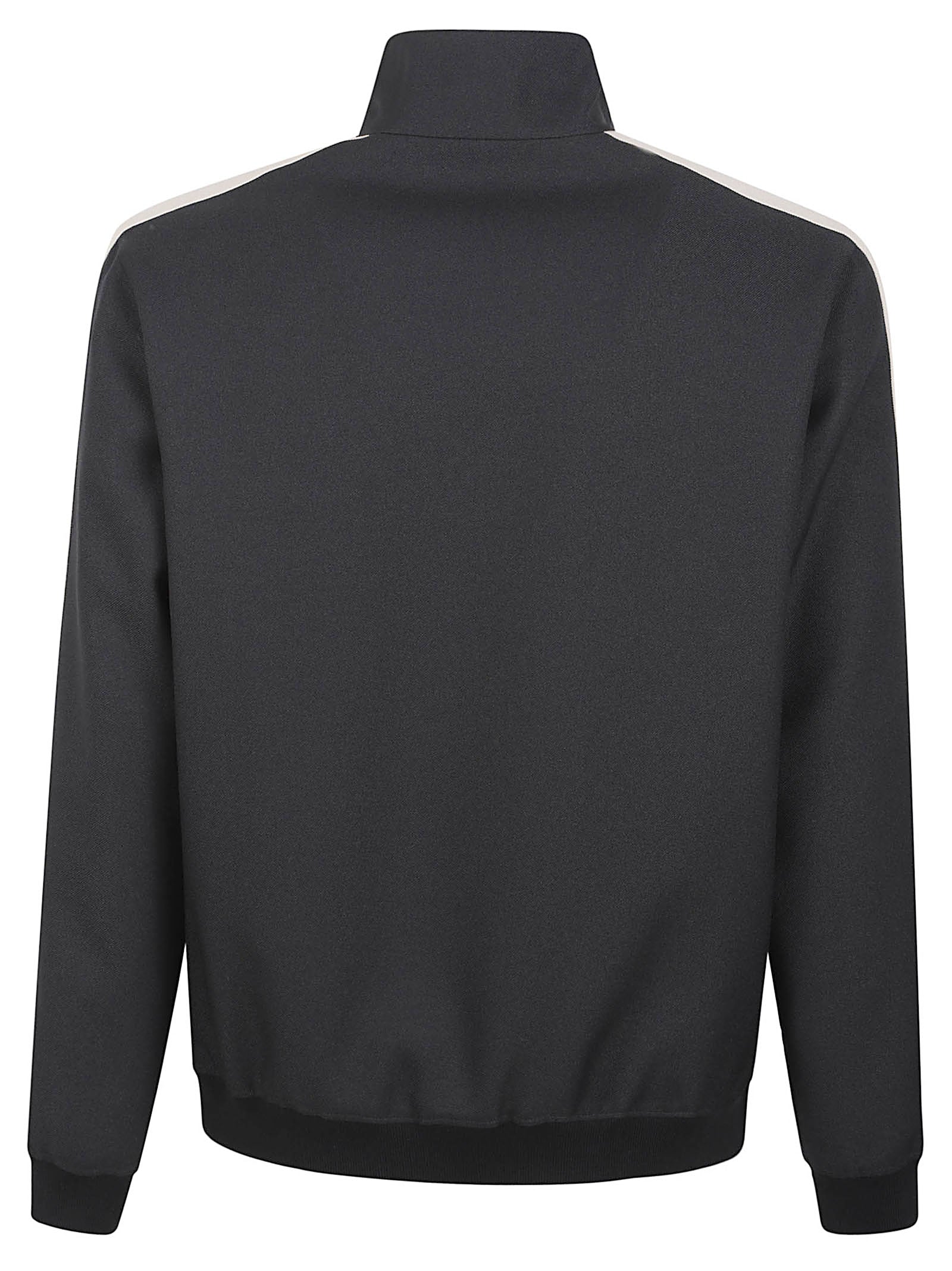 Black Knit Sweater with Zip Front