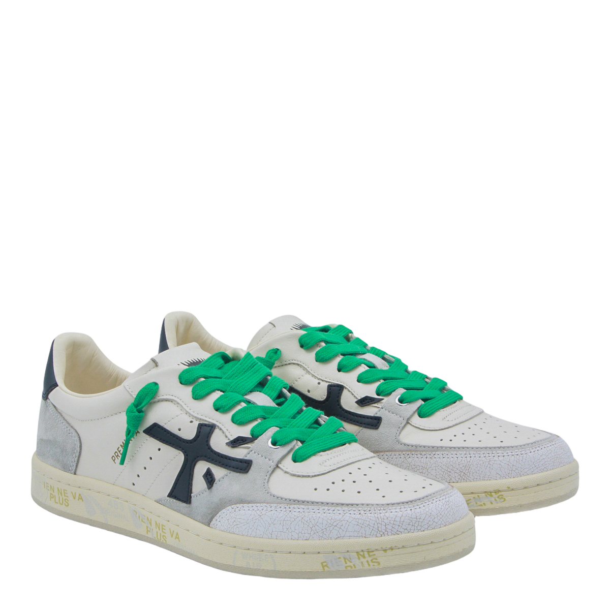 Low-Top Sneakers with Suede Overlays