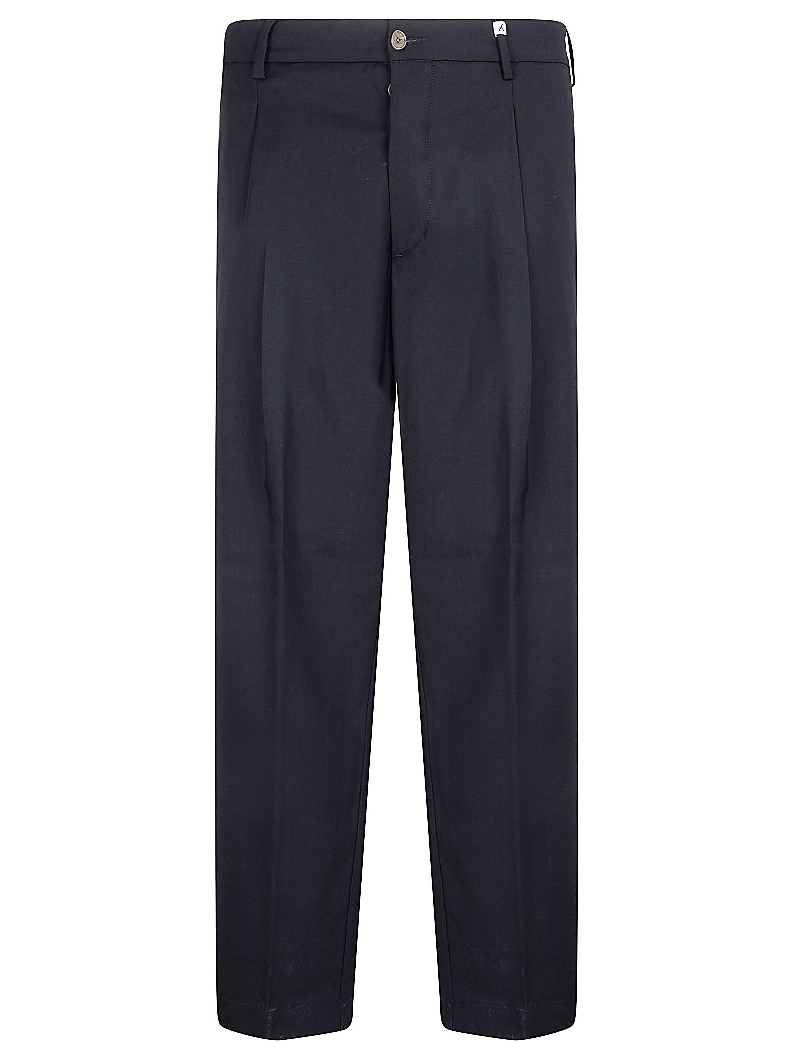 Straight-Leg Black Trousers with Tailored Design and Flap Pockets