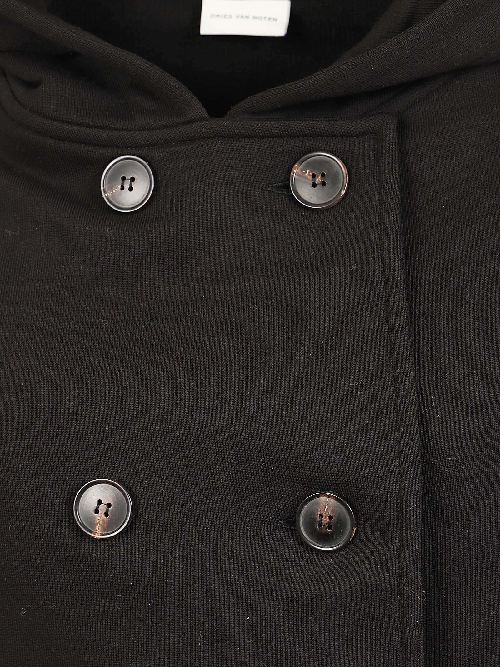 Cropped Double-Breasted Jacket with Hood