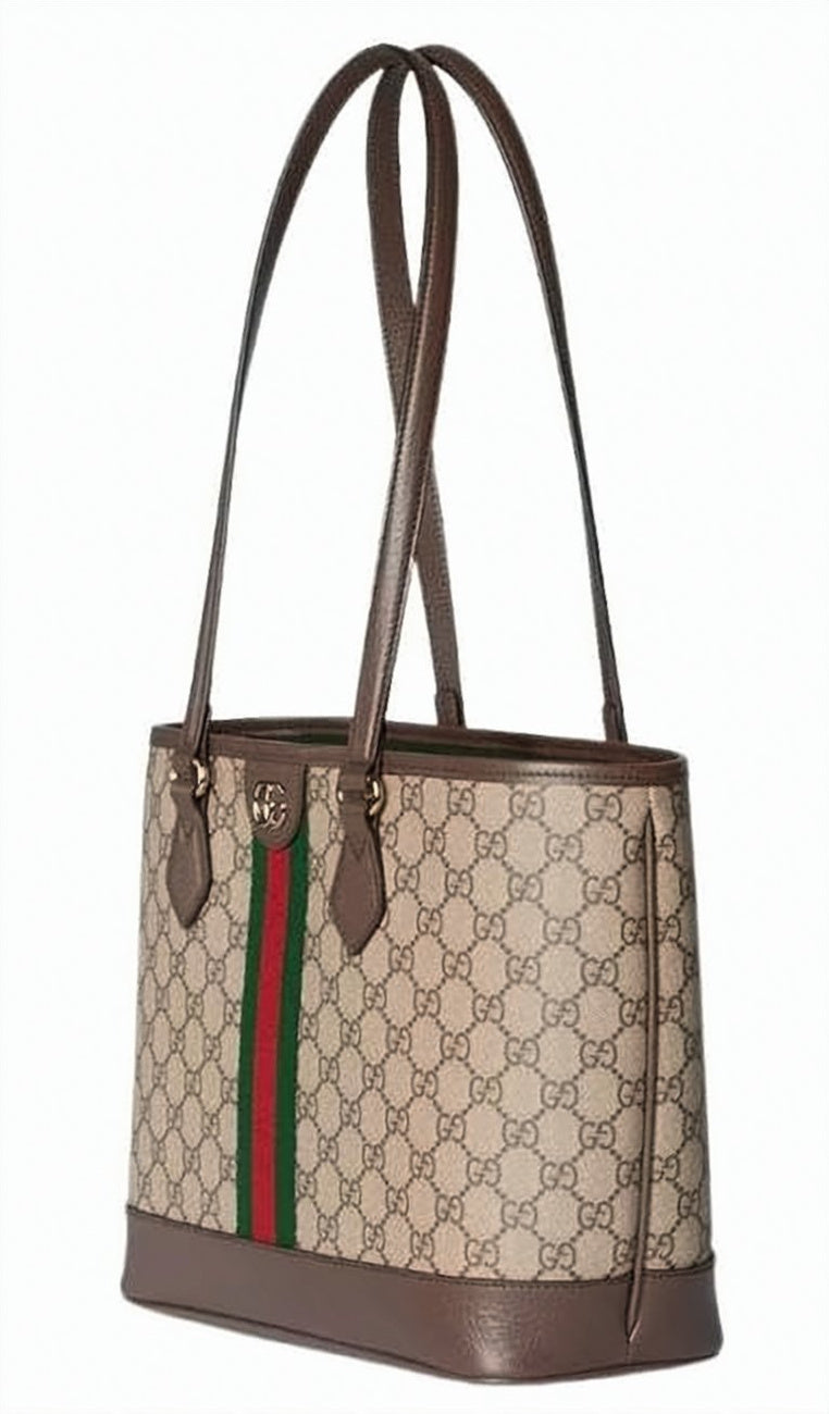 Structured Monogram Shoulder Bag with Leather Trim