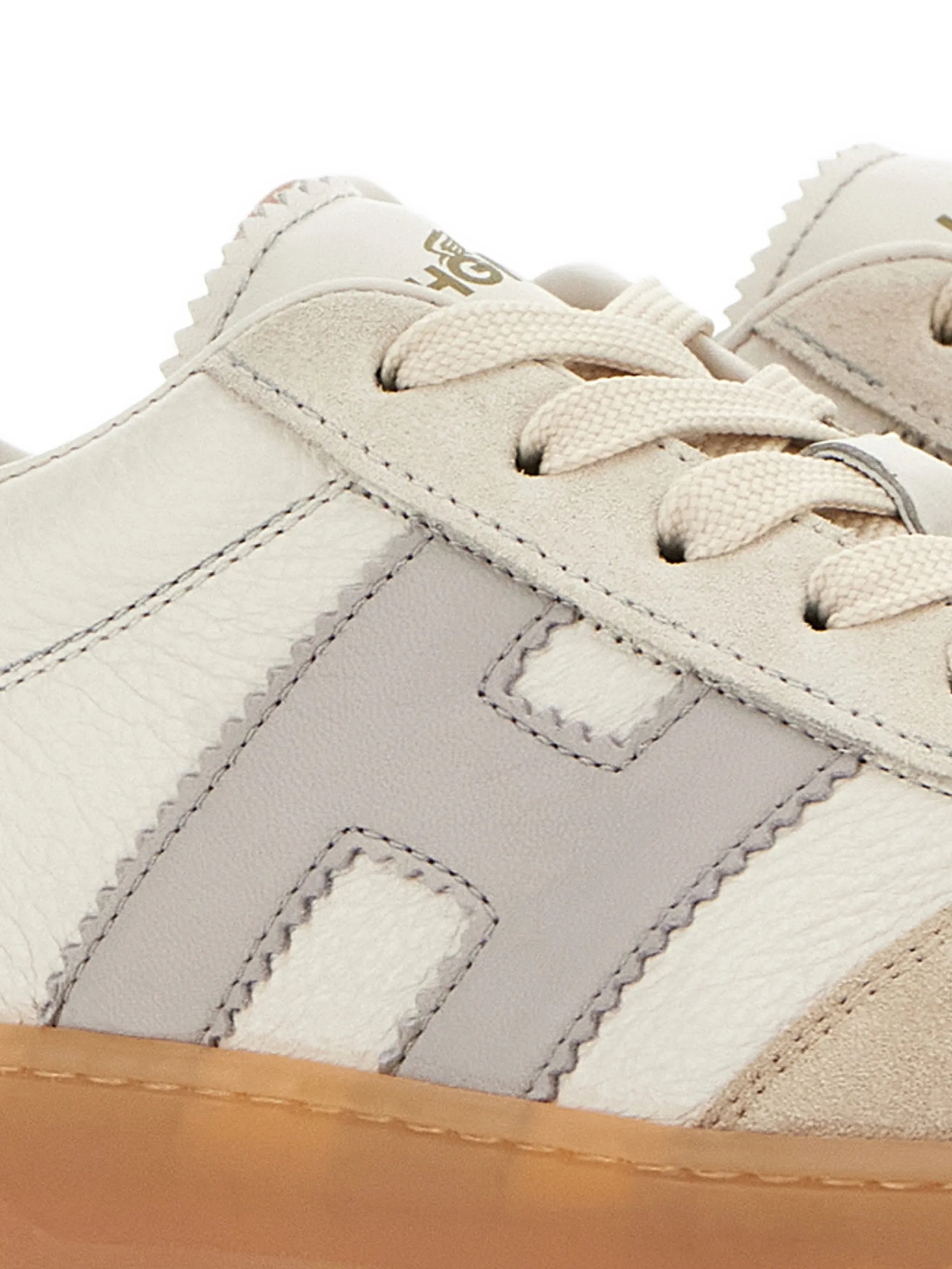 Neutral Low-Top Smooth Suede Leather Sneakers