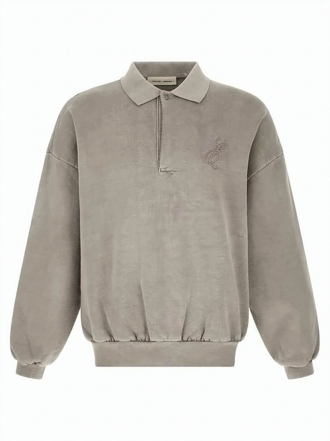 Relaxed Fit Long-Sleeve Polo Shirt with Embroidered Branding