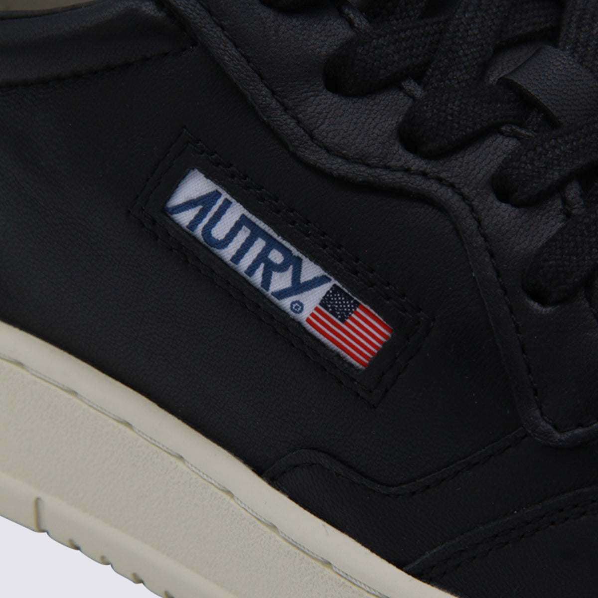 Medalist Black Leather Sneakers with Suede Accents
