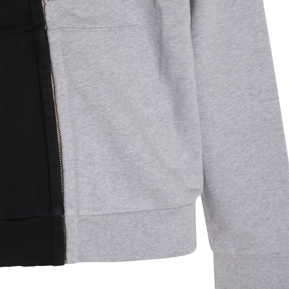 Split Color Design Hoodie with Textured Logo