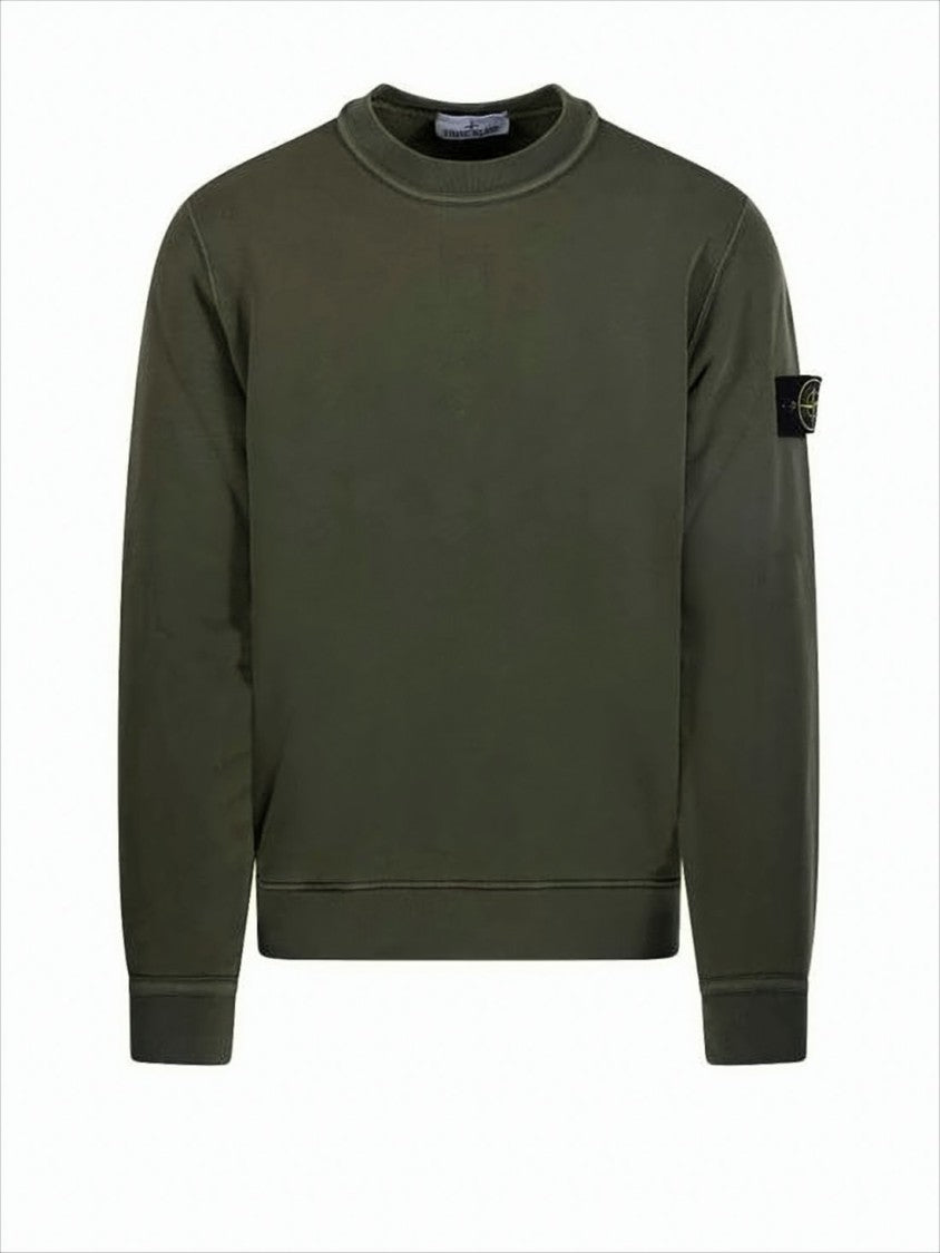 Olive Green Long-Sleeve Crewneck Sweatshirt