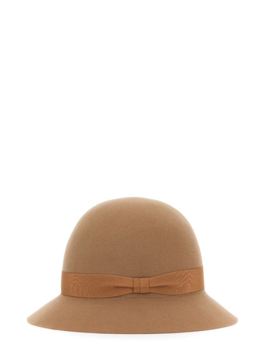 Cloque 'Etta' Merino Wool Hat With Ribbon Band