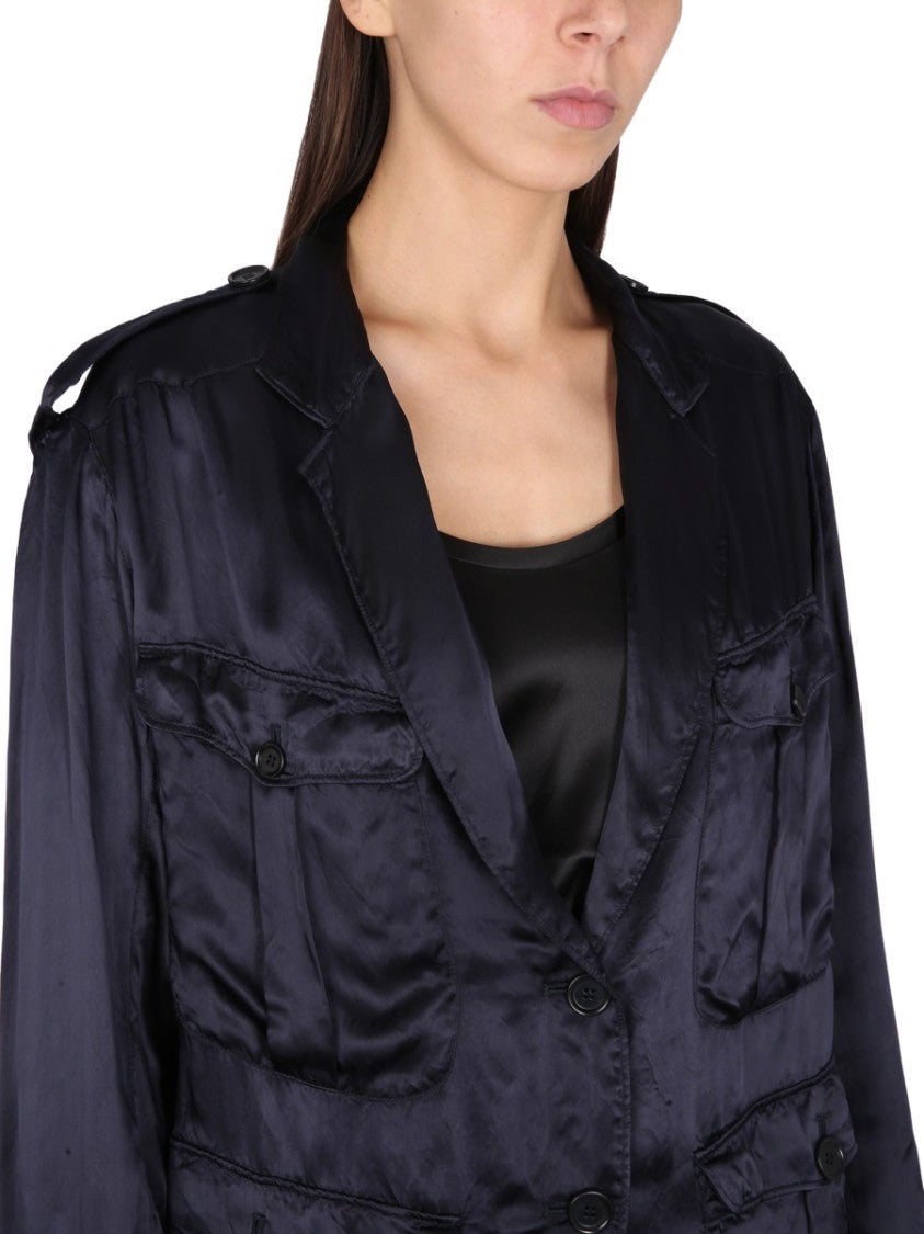 Single-Breasted Jacket With Epaulets