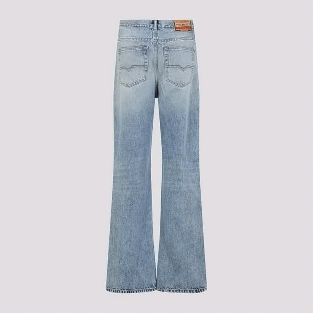 Light Wash Flared Cotton Denim Pants