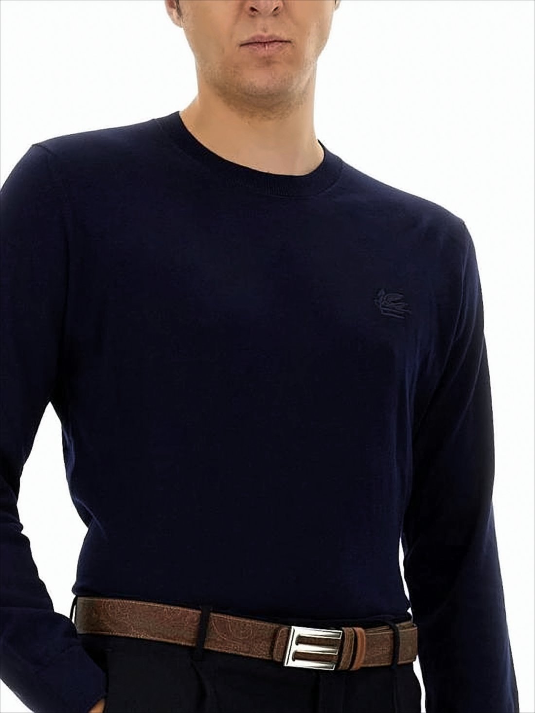 Crew Neck Black Knit Sweater