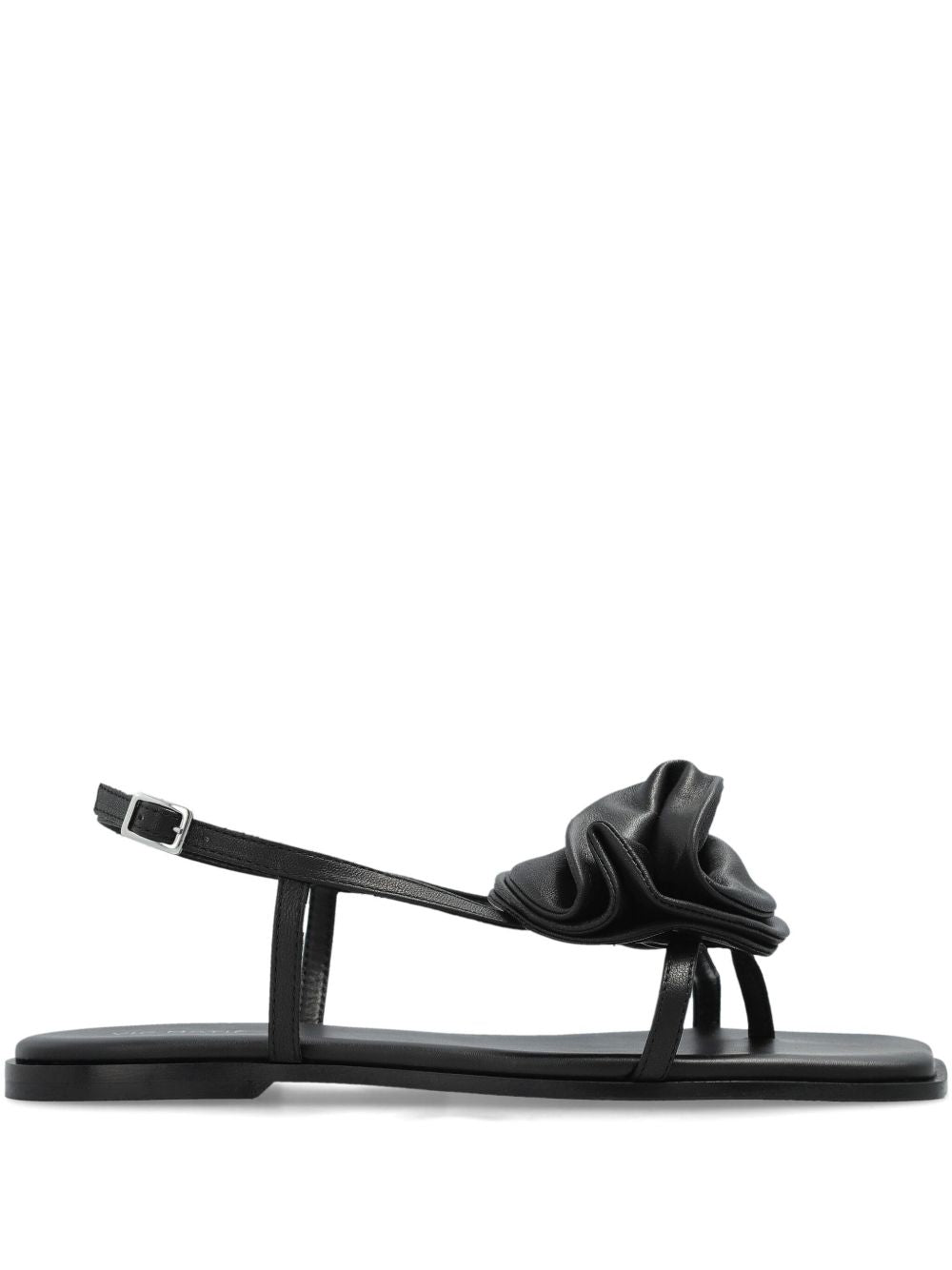 Buckle-Fastening Slingback Sandals with Floral Appliqué