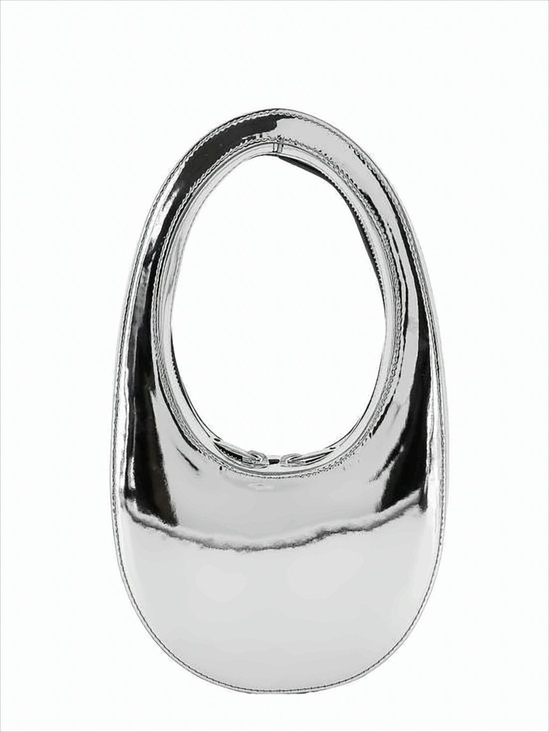 Rounded Silver Shoulder Bag
