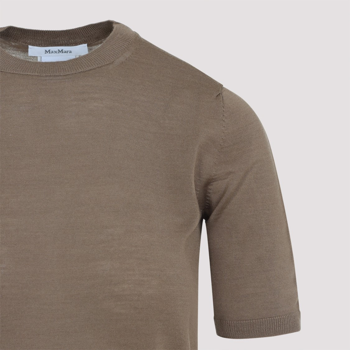 Short-Sleeve Virgin Wool Sweater With Classic Round Neckline
