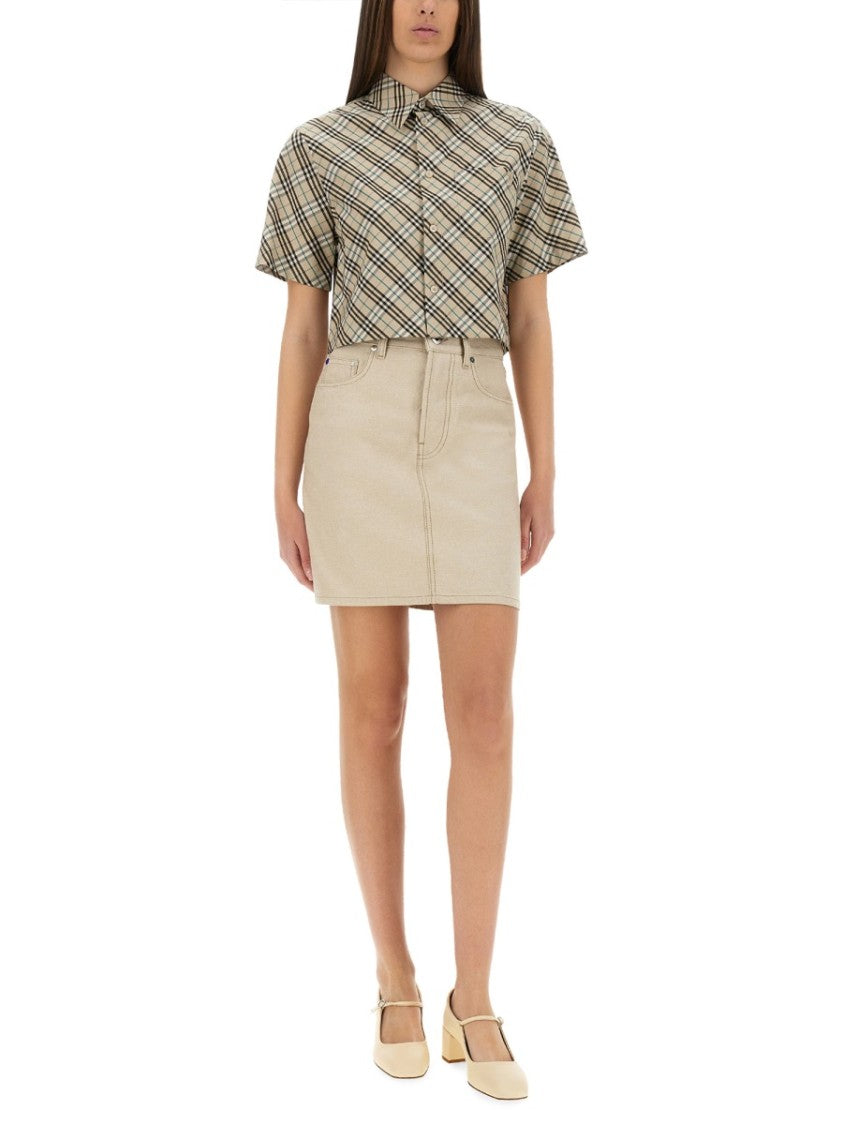 Beige Denim Skirt