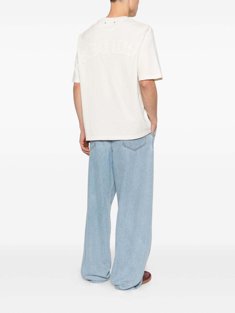 Silk and Nylon Straight Hem T-Shirt