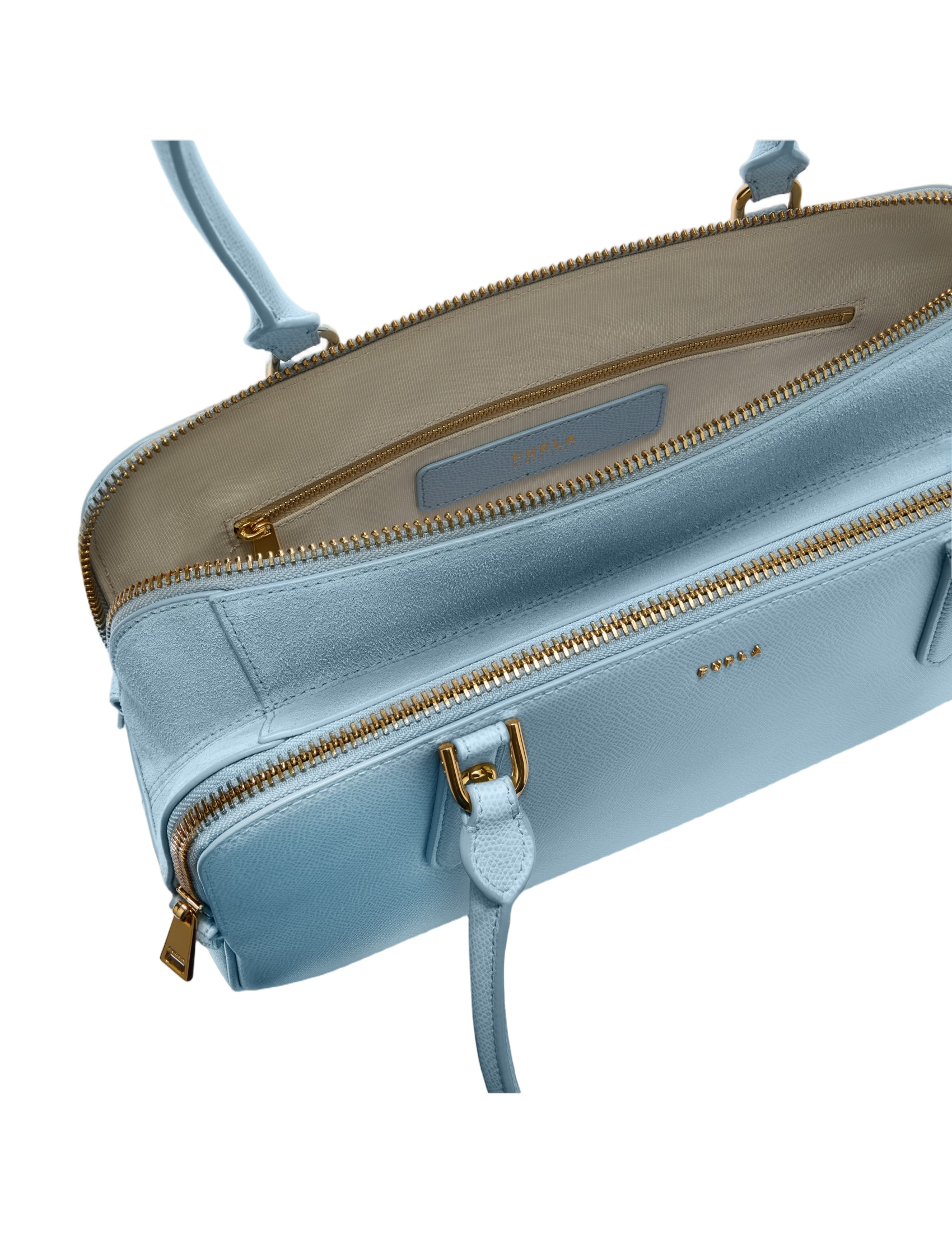 Giulia M Boston Leather Shoulder Bag, Midnight Blue