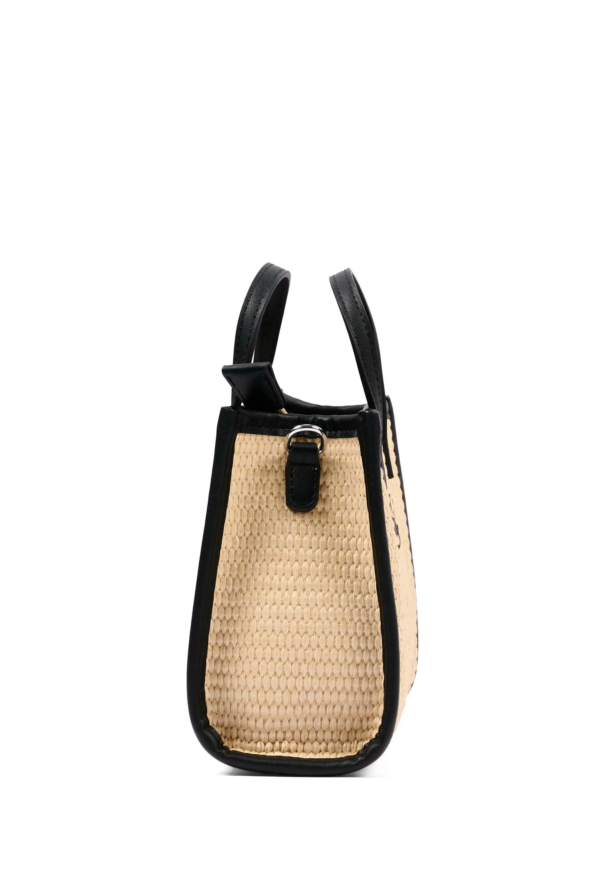 Black Straw Vivian Shoulder Bag