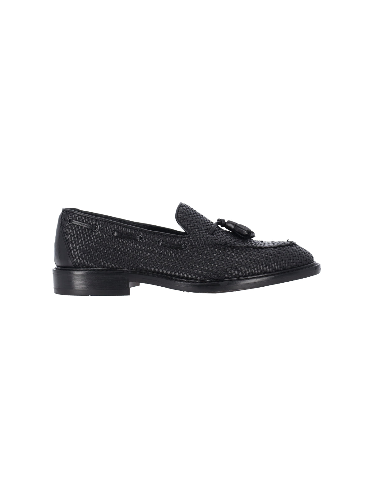 Braided Tassel Loafers – Black