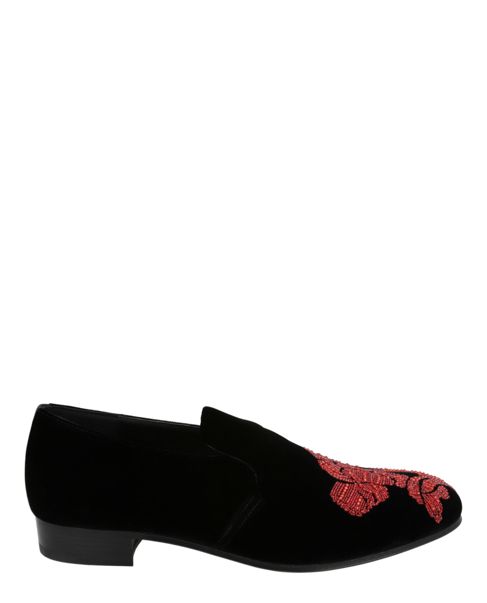 Beaded Orchid Velvet Loafers
