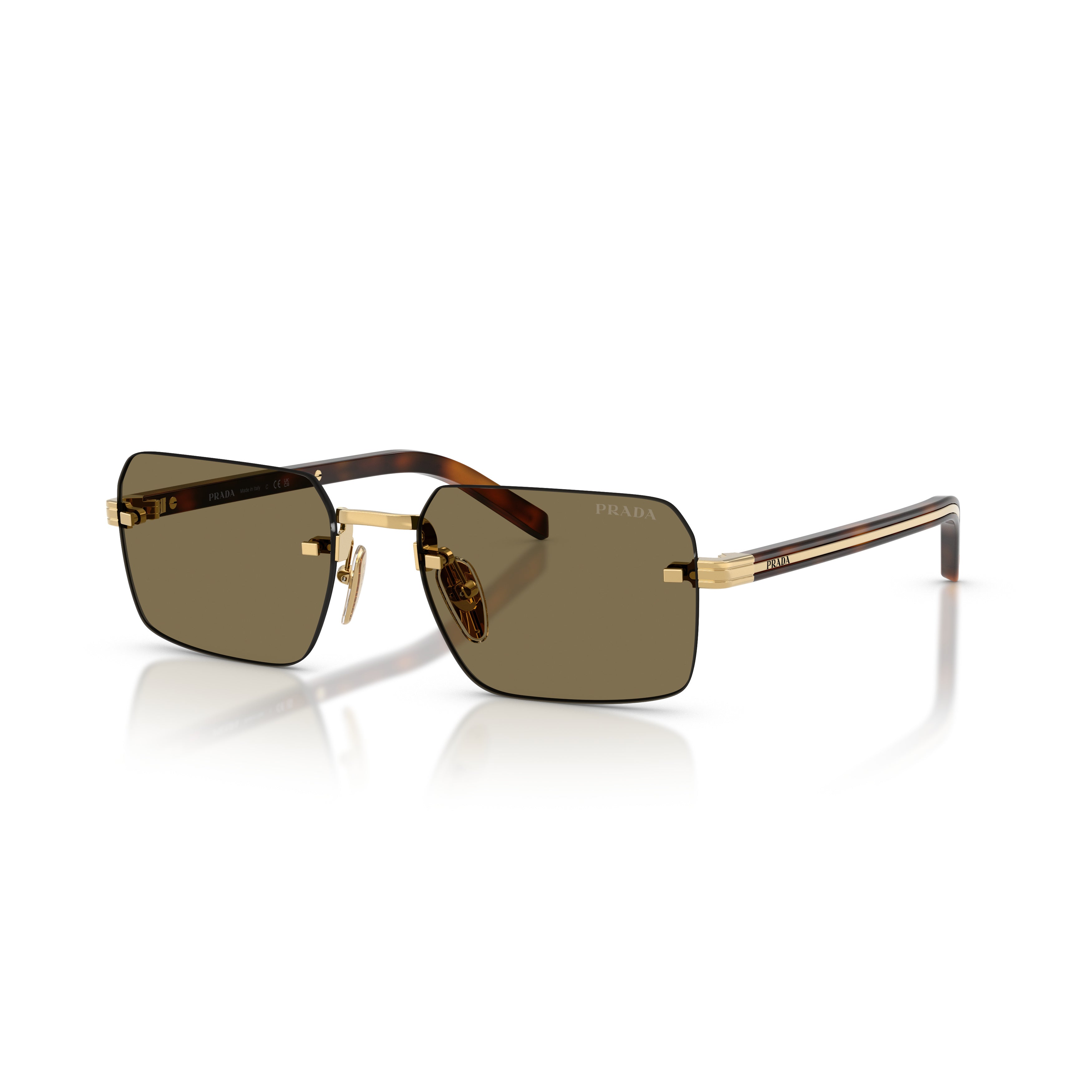 0pr D55s Rectangular Rimless Sunglasses