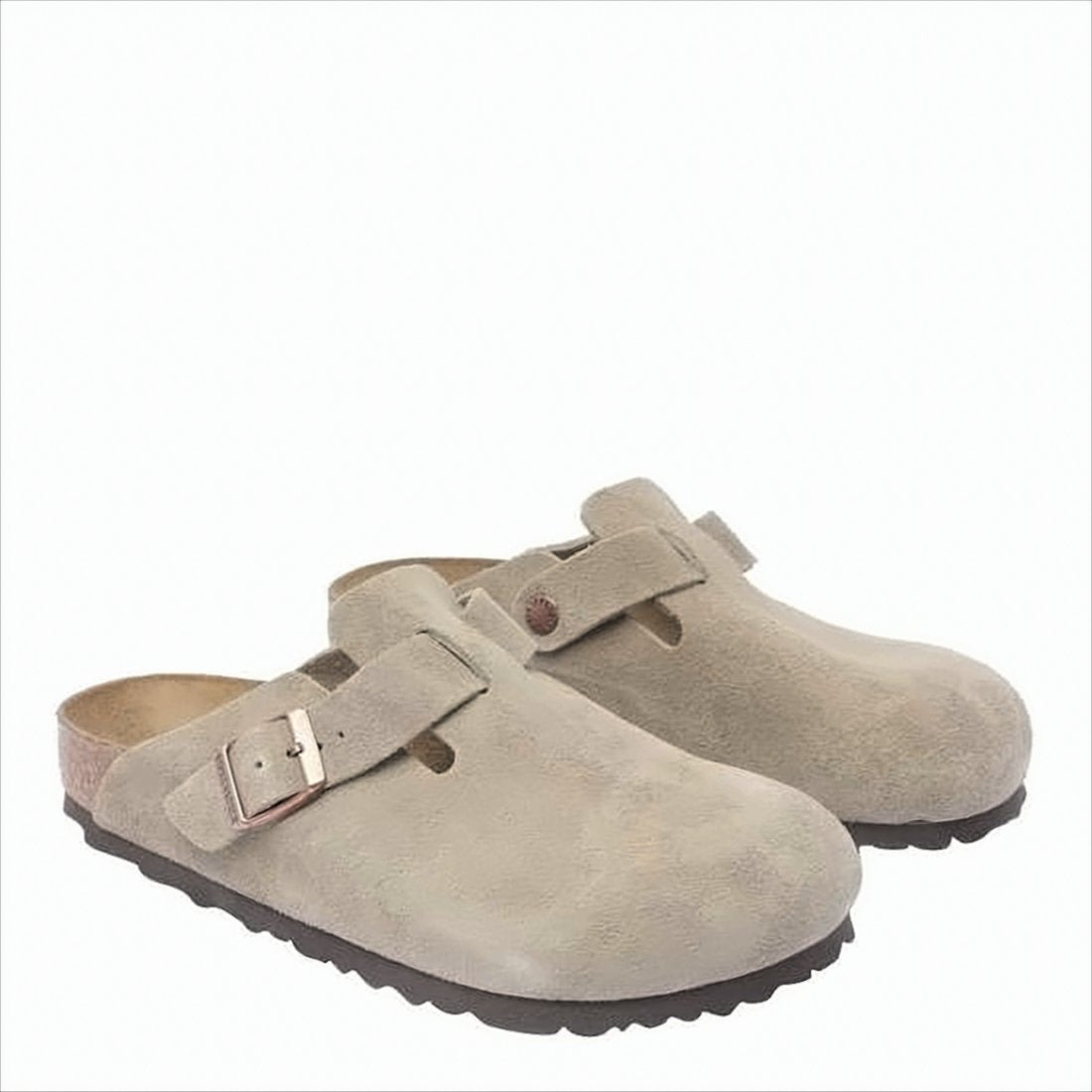 Suede Mule Slipper with Adjustable Metallic Buckle