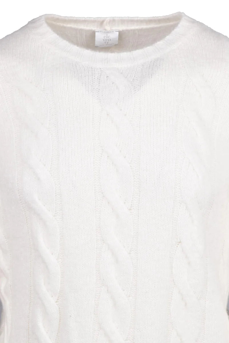 Cashmere Silk Crewneck Sweater - White