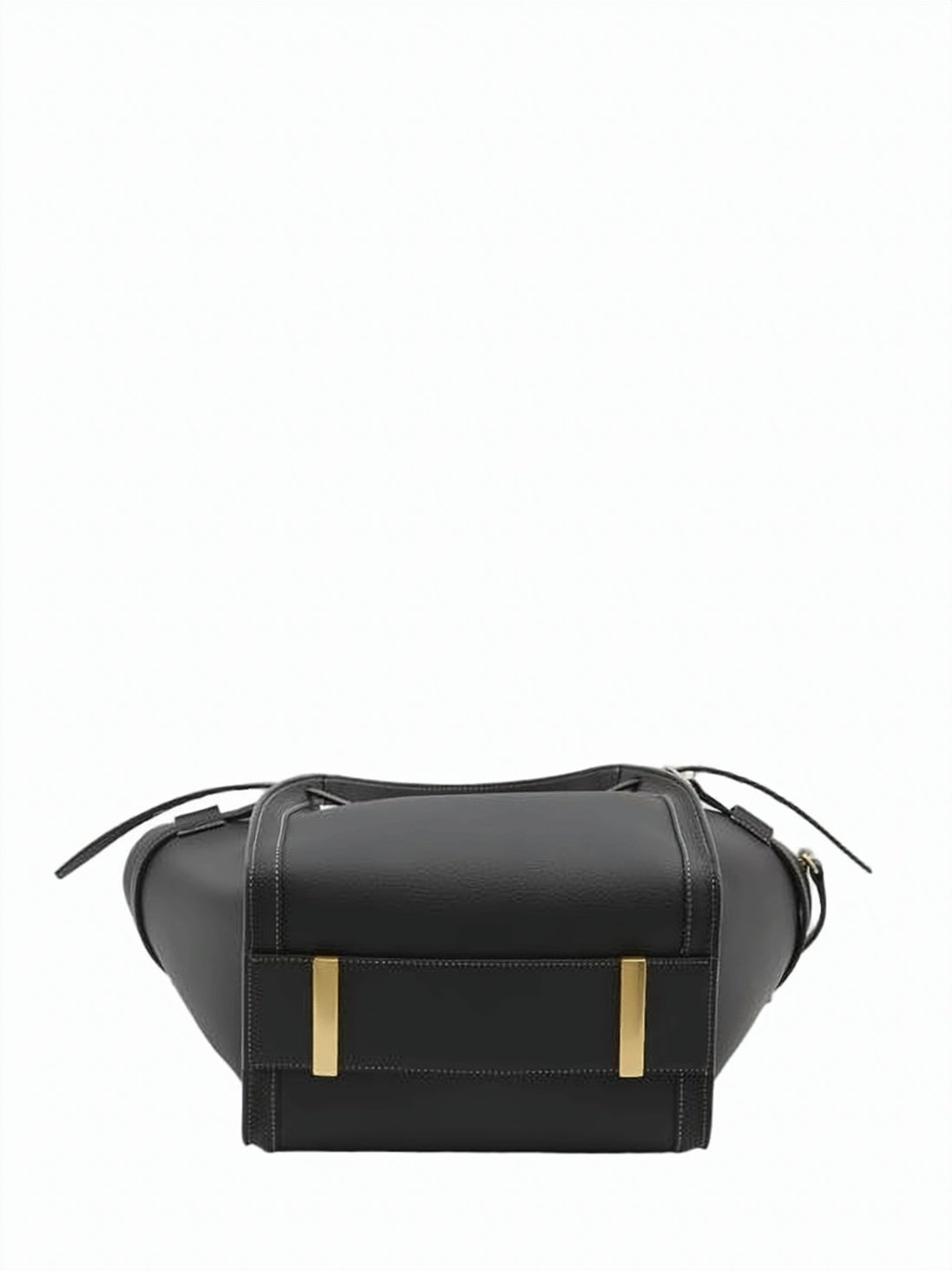Structured Black Calf Leather Tote Bag
