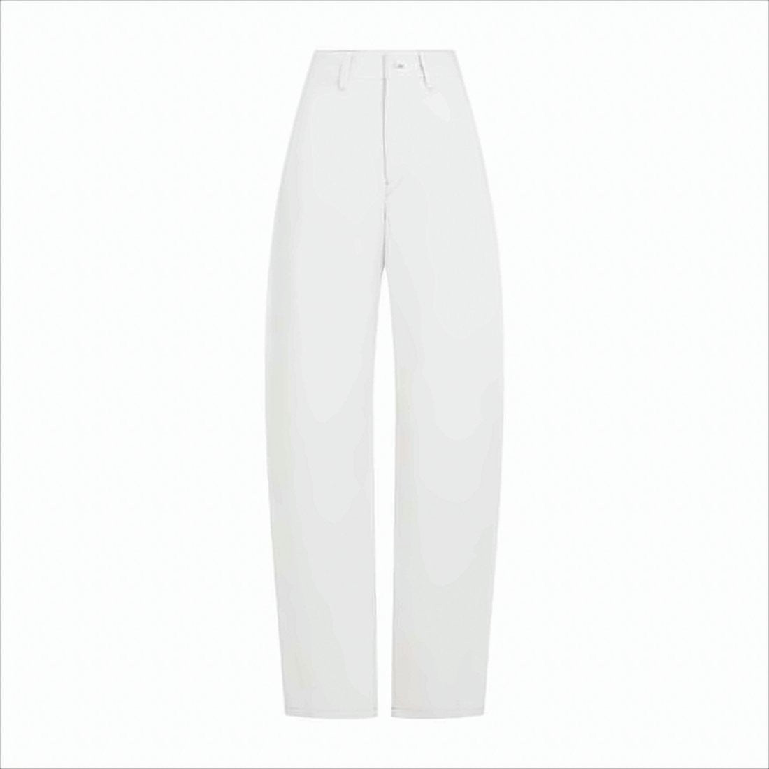 High-Waisted Straight-Leg Pants With Five-Pocket Styling