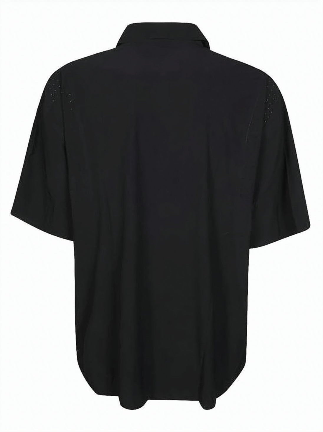 Short-Sleeved Polo Shirt with Perforated Shoulder Details