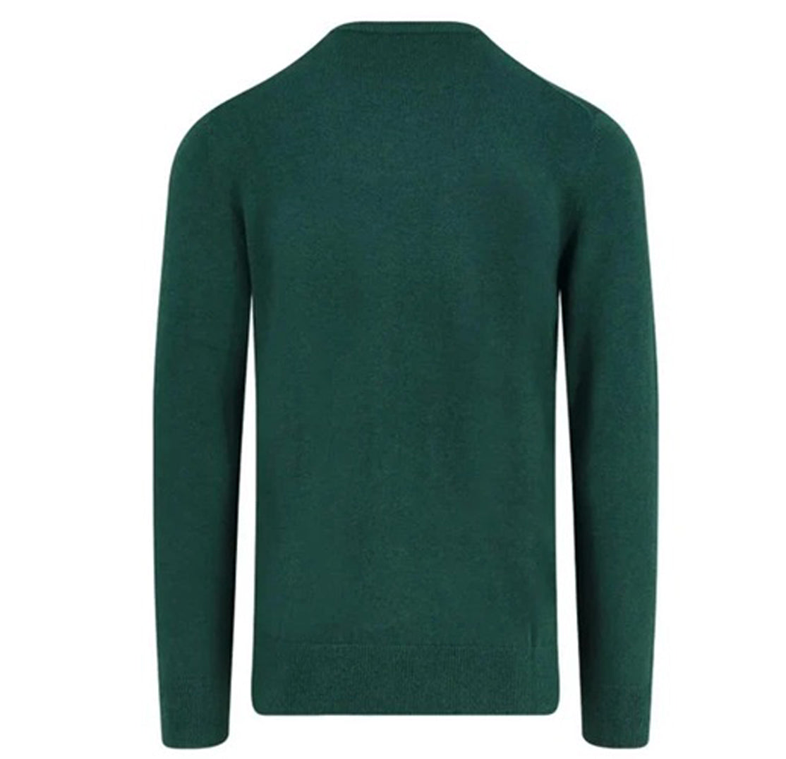 Green Crewneck Sweater with Front Lettering
