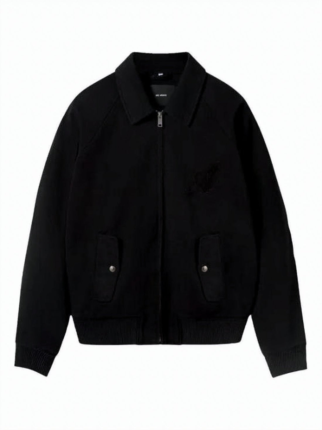 Black Jacket with Front Zipper Closure
