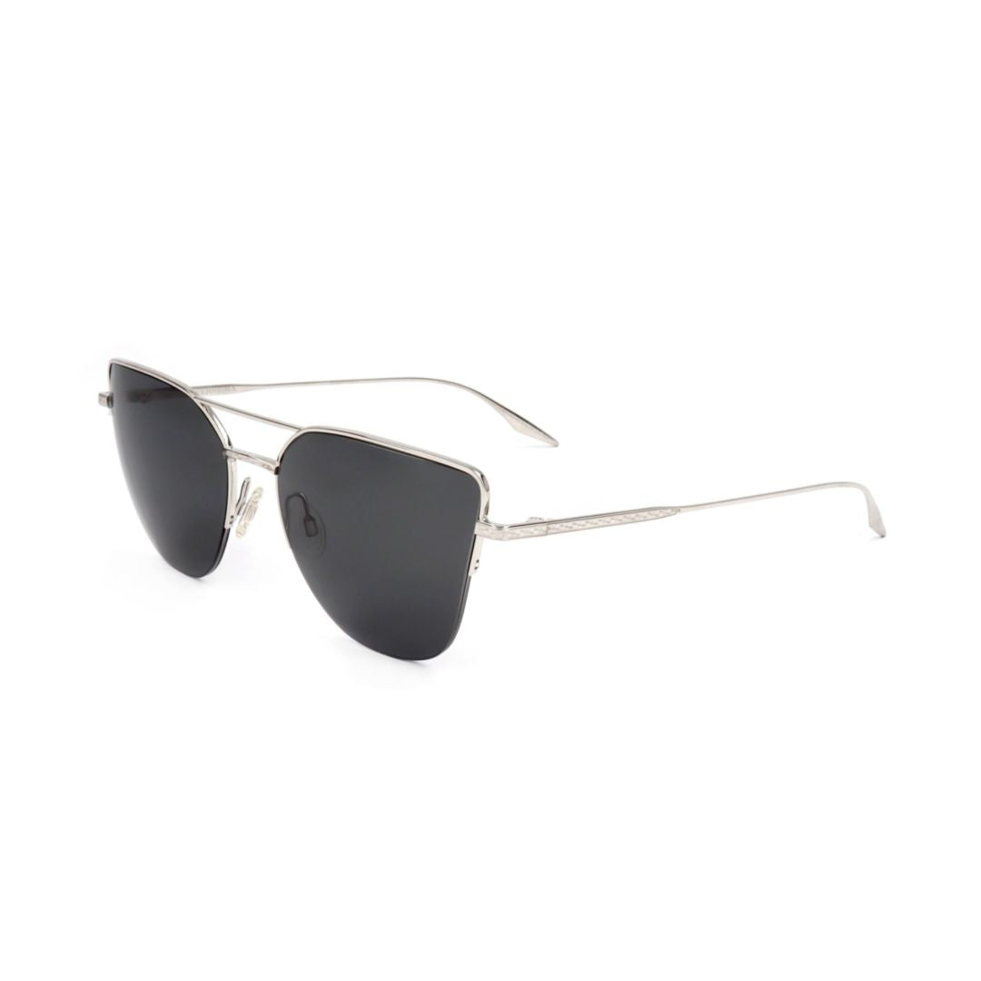 Bp0090 582ax Sleek Silver Cat-Eye Sunglasses with Minimalist Charm