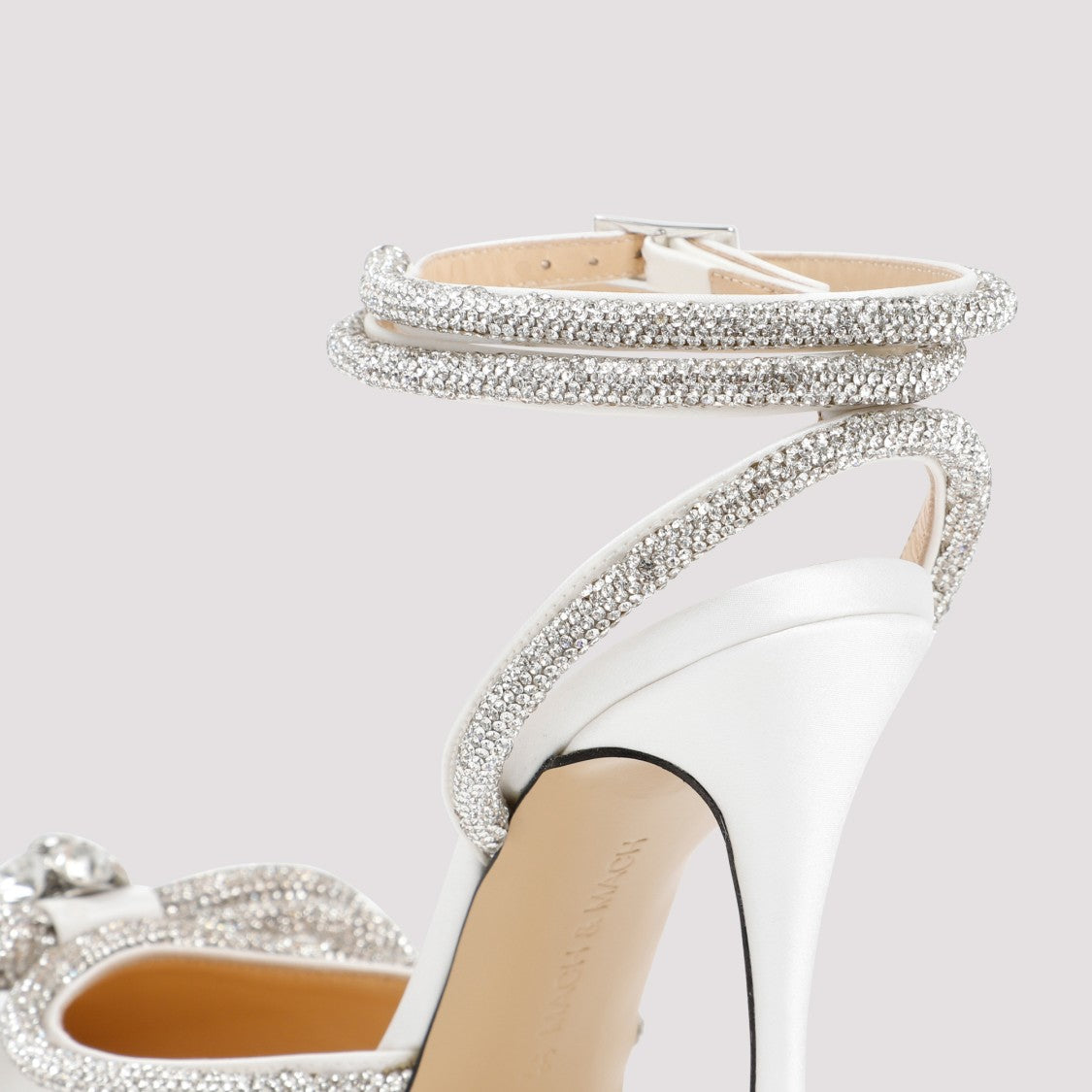 White Silk Double Bow High Heels