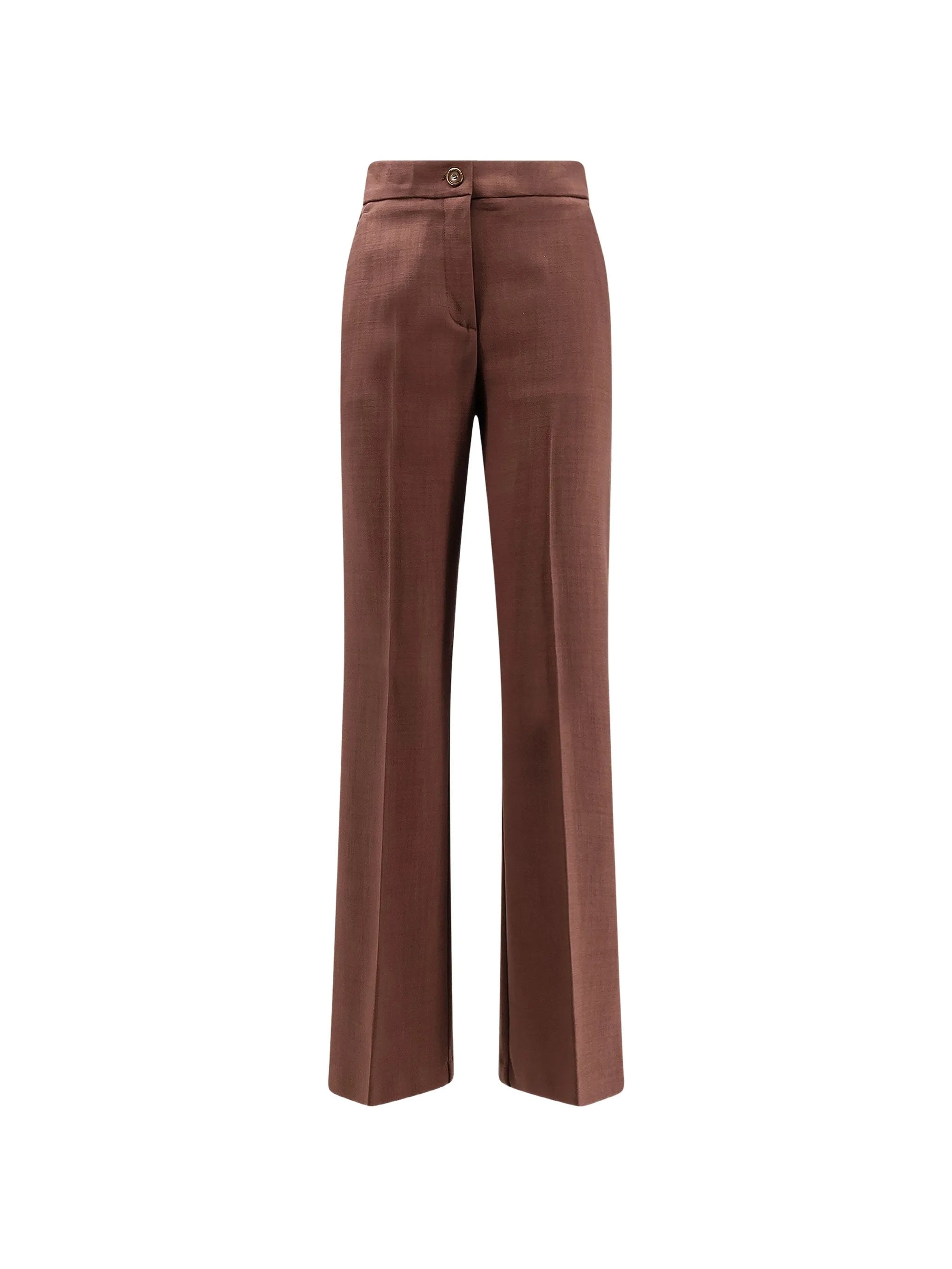 Brown New Serenidad Straight-Leg Tailored Pants