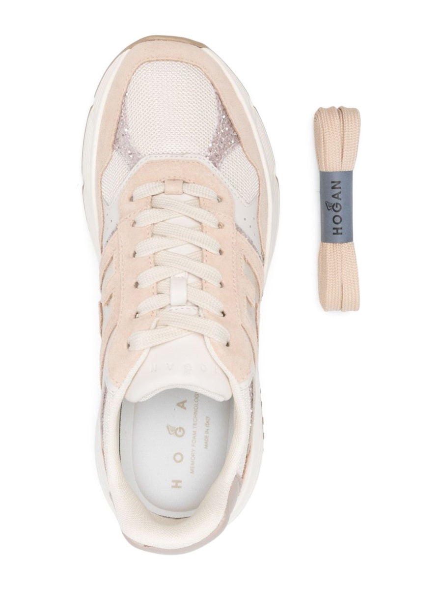 Layered Suede and Mesh Sneakers