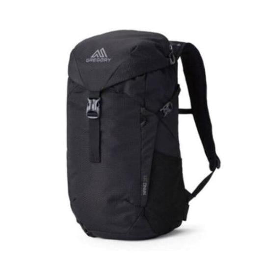 Compact Black Backpack with Flap Closure
