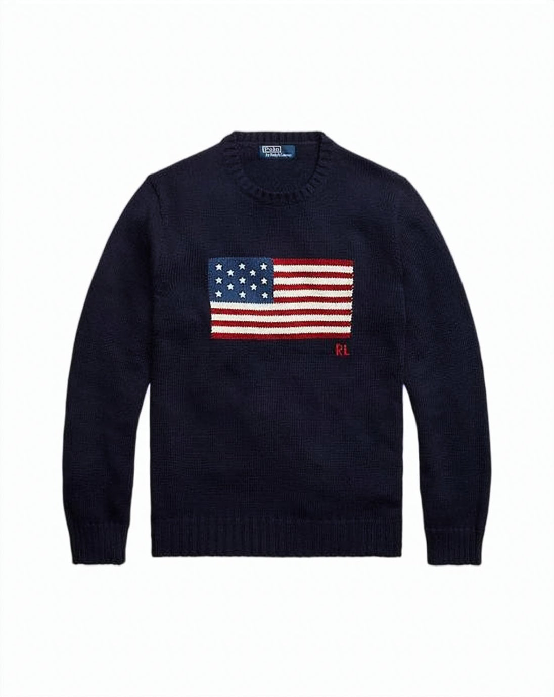 American Flag Patterned Cotton Sweater