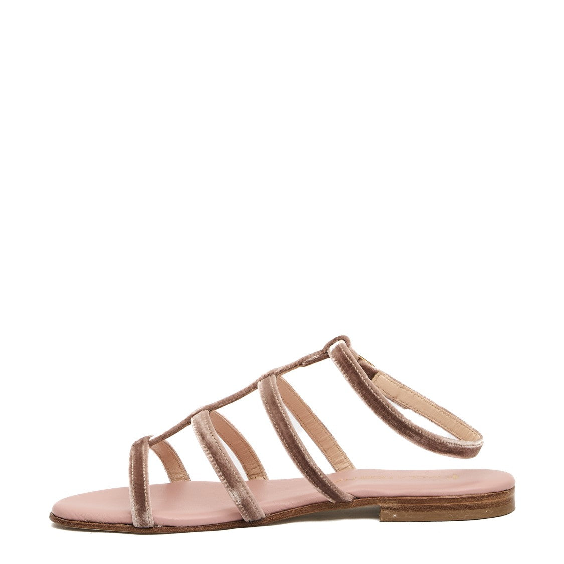 Powder Pink Velvet Sandal