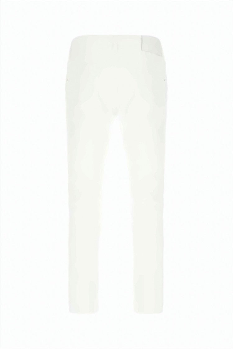 Slim-Fit White Denim Pants